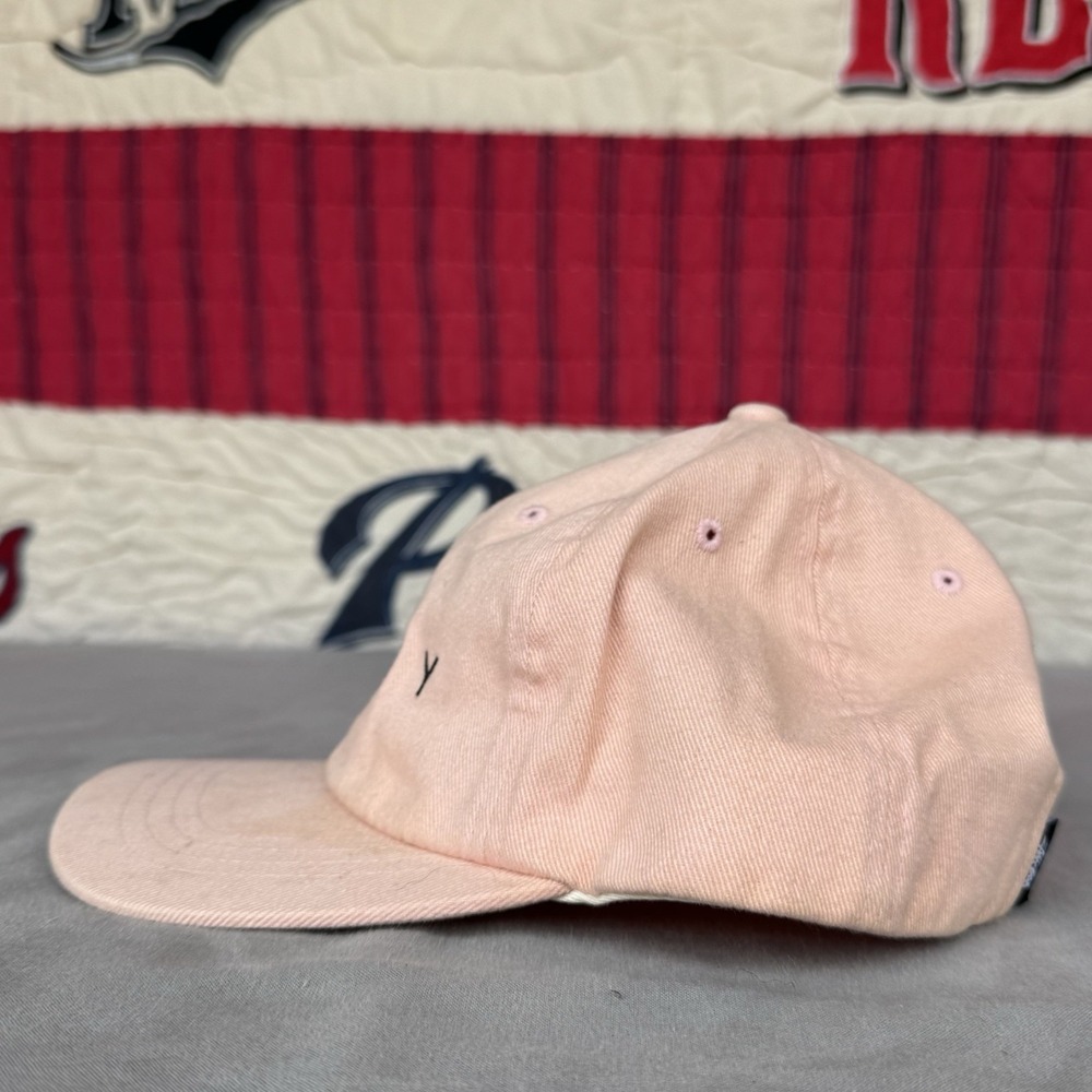 Stussy Pink Cotton Blend Baseball Cap OSFA Adjustable Strap Embroidered Logo Hat - Picture 3 of 7